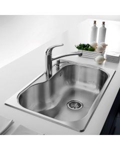 Pileta para Cocina Simple Luxor Compacta SI71 AD con Orificio para Dosificador 71x48.2x21