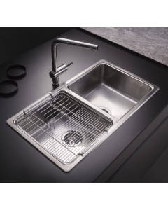 Pileta para Cocina Doble Quadra Q76 A 77.5x43.5x17.5