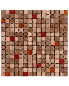Malla 30x30 Travertino Mix Pasión Zapallo