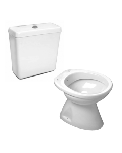 Conjunto de baño 2 piezas Inodoro Corto Italiana + Deposito de Colgar Italiana