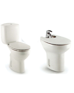 Conjunto Inodoro largo + Depósito de Apoyar + Bidet 3 agujeros Victoria