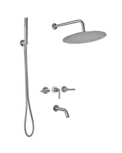 Grifería Peirano Ducha Embutir Beat Nickel con Duchador
