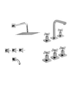 COMBO Grifería Peirano para Lavatorio Santander + Grifería Peirano para Bidet Santander +  Grifería Peirano para Ducha Santander
