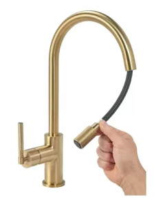Grifería Peirano Monocomando para Mesada de Cocina Fabric Gold