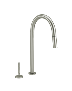 Grifería Peirano Monocomando para Mesada de Cocina Joystick Beat Nickel