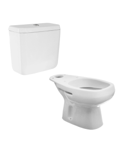Conjunto de baño 2 piezas Inodoro Largo Monaco + Deposito de Apoyar Monaco Doble Descarga