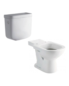 Conjunto de baño 2 piezas Inodoro Largo Bari + Deposito de Apoyar Bari Doble Descarga
