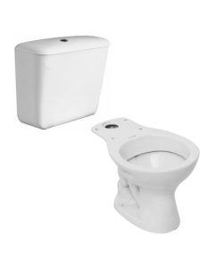 Conjunto de baño 2 piezas Inodoro Largo Andina + Deposito de Apoyar Andina Doble Descarga 4.5 Lts.