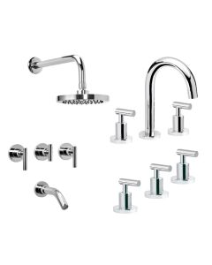 COMBO Grifería Peirano para Lavatorio Adra + Grifería Peirano para Ducha Adra + Grifería Peirano para Bidet Adrav